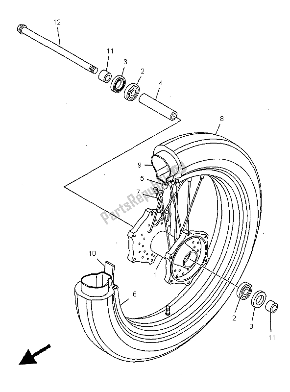 Tutte le parti per il Ruota Anteriore del Yamaha XVS 1100 Dragstar 1999