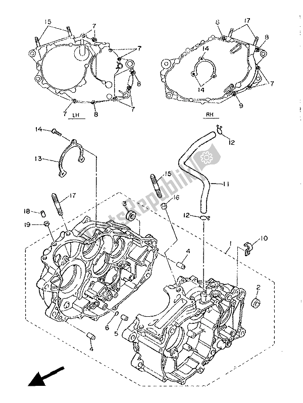 Toutes les pièces pour le Carter du Yamaha SRX 600 1986