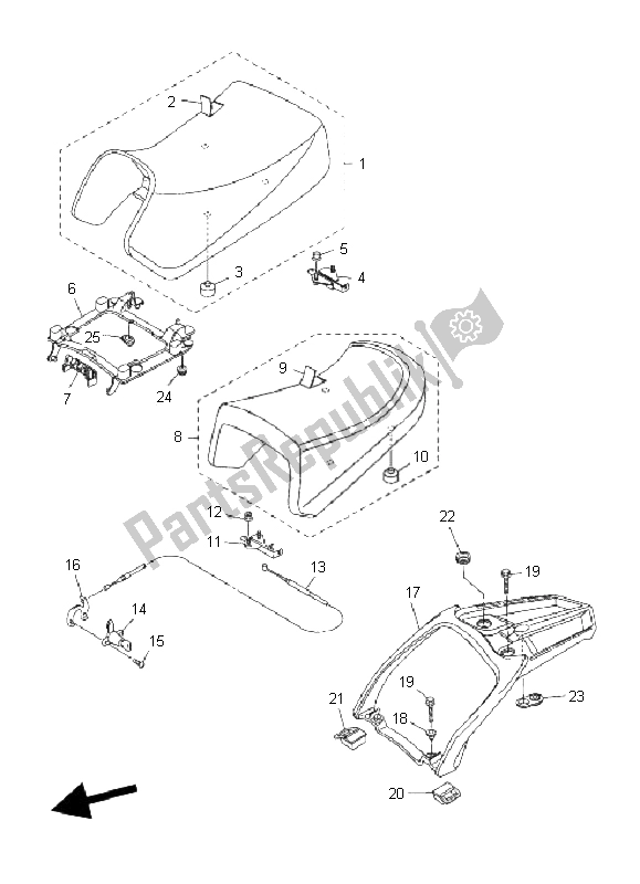 Todas las partes para Asiento de Yamaha FJR 1300 AS 2009