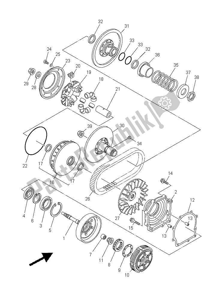 Todas las partes para Embrague de Yamaha YXM 700E Yamaha Black 2015