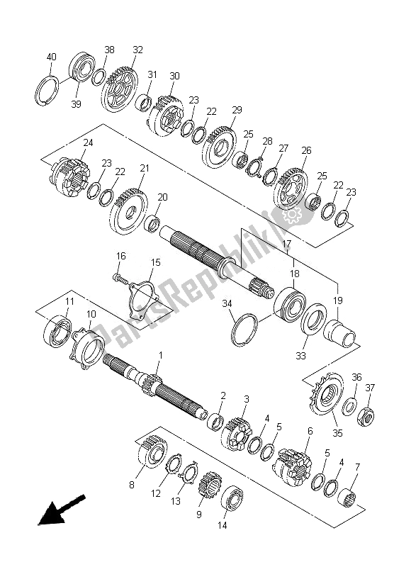 All parts for the Transmission of the Yamaha FZ8 S 800 2014