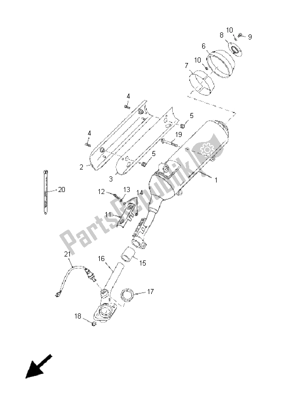 All parts for the Exhaust of the Yamaha YP 250R X MAX Black 2009