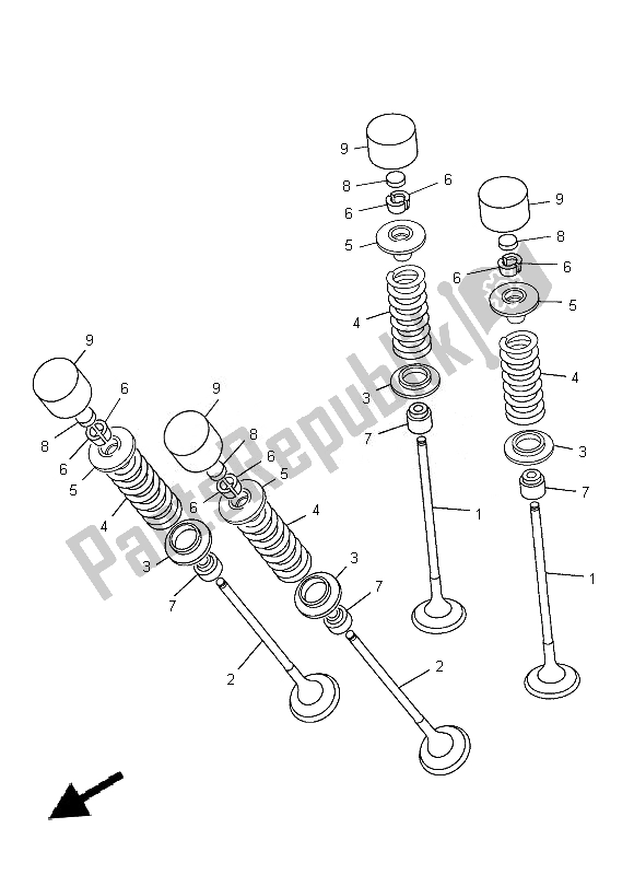 Alle onderdelen voor de Klep van de Yamaha FZ8 S 800 2014