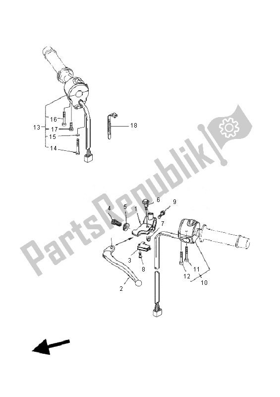 Todas las partes para Interruptor De Palanca Y Palanca de Yamaha MT 03 25 KW 660 2007