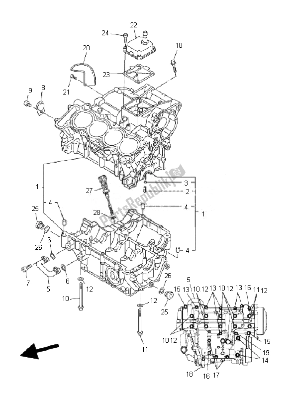 Alle onderdelen voor de Carter van de Yamaha FZ6 N 600 2007