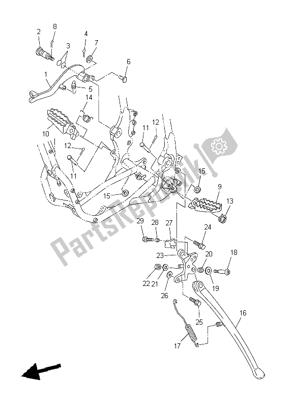 Todas las partes para Soporte Y Reposapiés de Yamaha WR 250F 2004