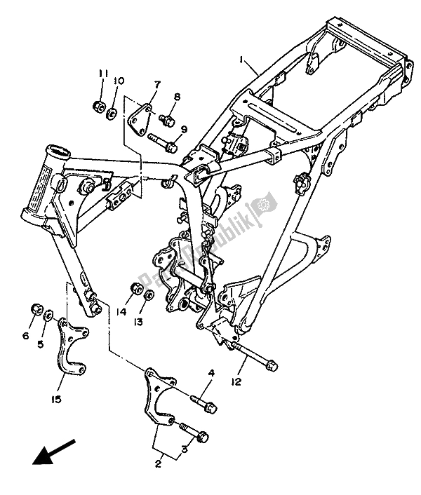 Tutte le parti per il Telaio del Yamaha SR 125 1989