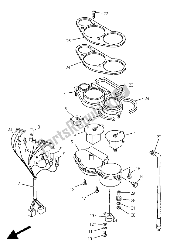 All parts for the Meter of the Yamaha TDM 850 1998