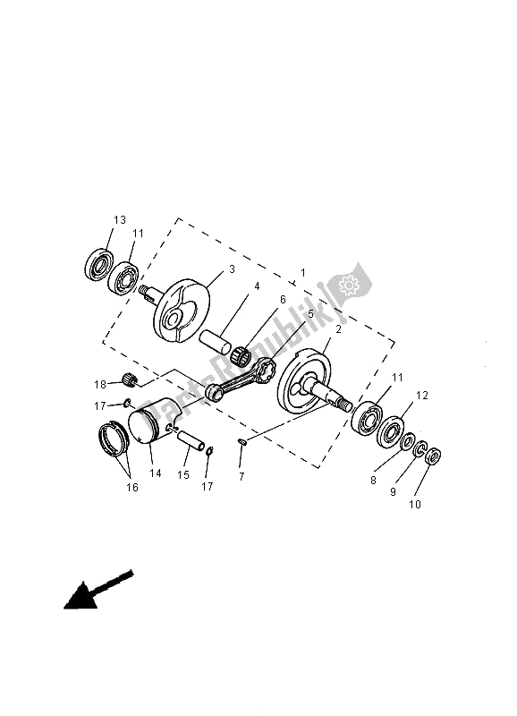 All parts for the Crankshaft & Piston of the Yamaha PW 50 2000