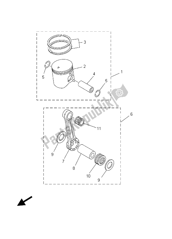 Toutes les pièces pour le Pièces Optionnelles 1 du Yamaha YZ 250 2003