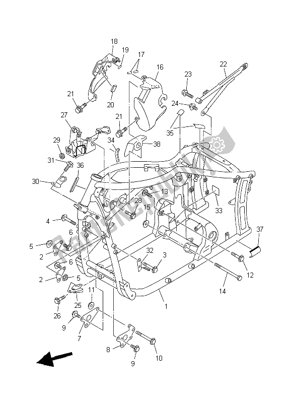 All parts for the Frame of the Yamaha XVS 650A Dragstar Classic 2006