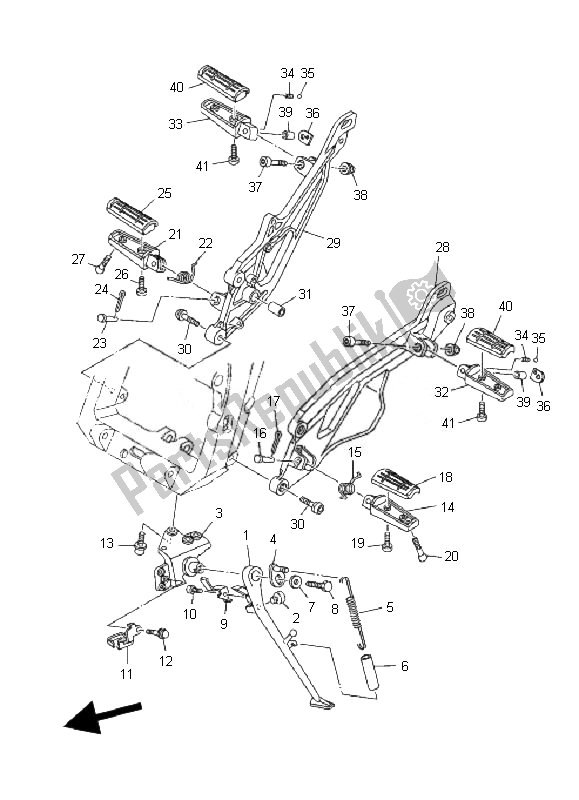 Todas las partes para Soporte Y Reposapiés de Yamaha TDM 900A 2007