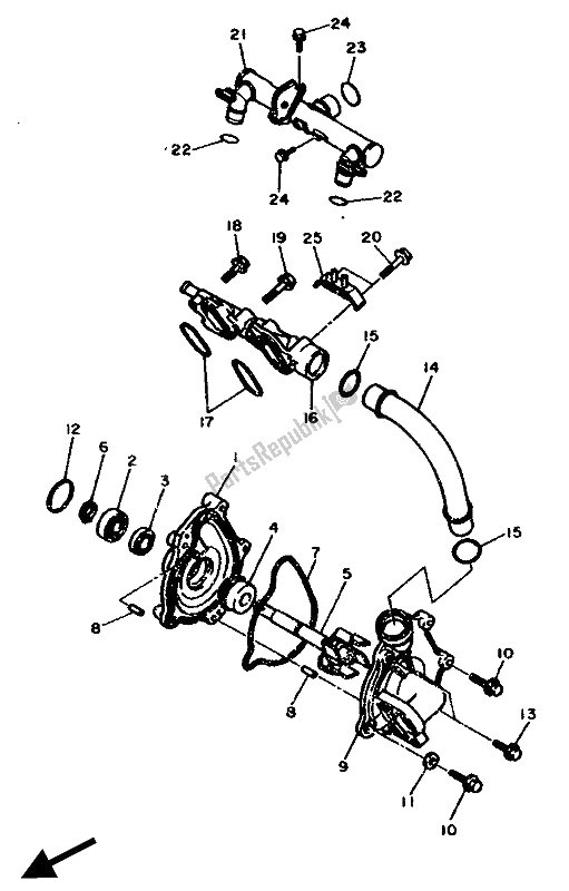 Toutes les pièces pour le Pompe à Eau du Yamaha FZR 750R 1990