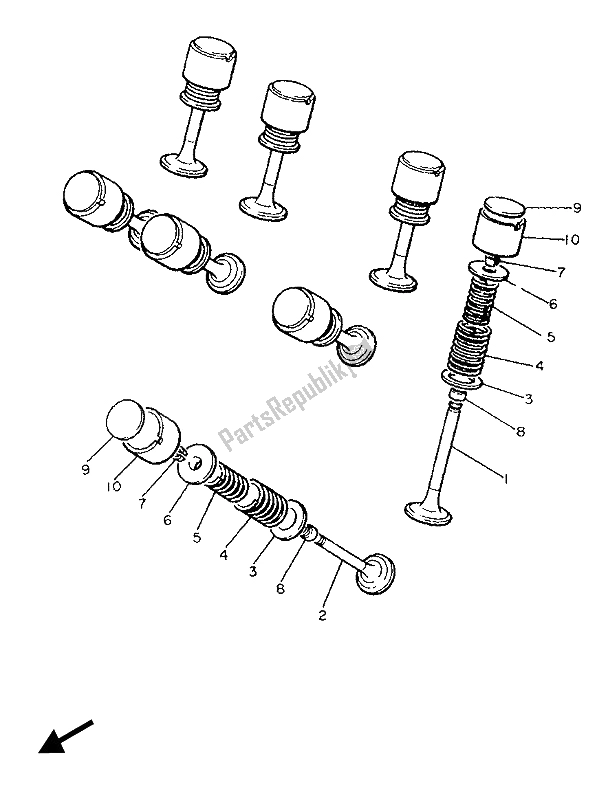 Toutes les pièces pour le Soupape du Yamaha XJ 900F 1987