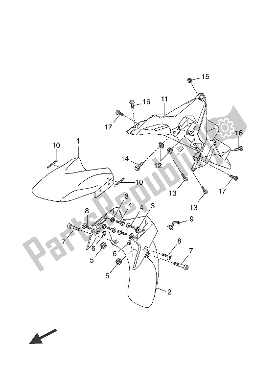 All parts for the Fender of the Yamaha YP 400 RA 2016