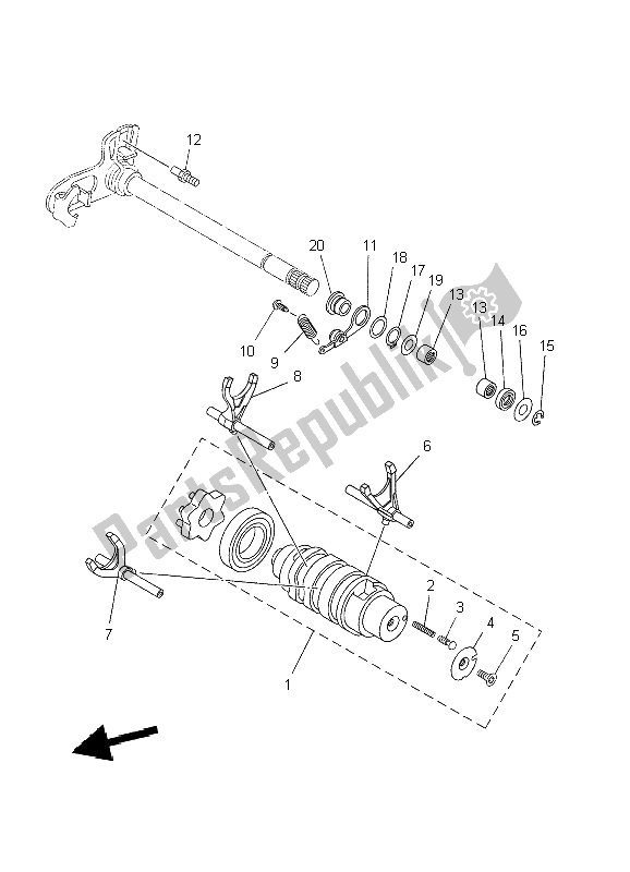 Tutte le parti per il Camma Cambio E Forcella del Yamaha MT 03 660 2009