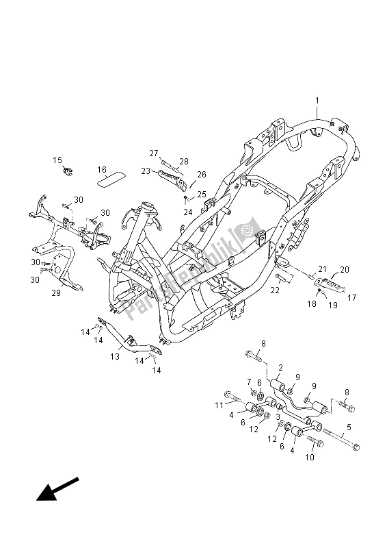 Tutte le parti per il Telaio del Yamaha YP 125R X MAX Sport 2012
