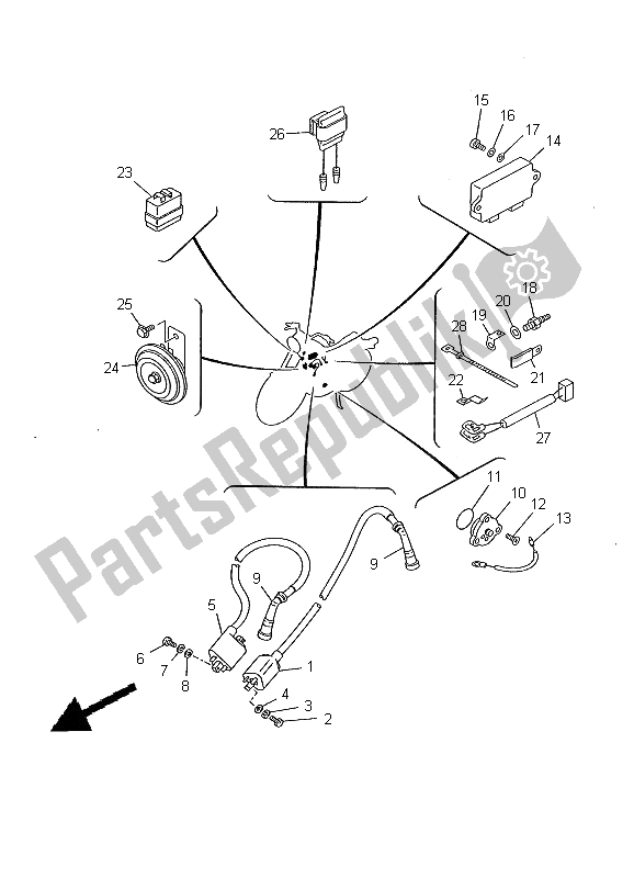 All parts for the Electrical 2 of the Yamaha XV 535 Virago 2000