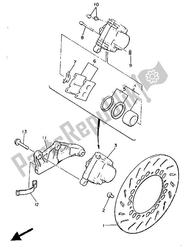 Tutte le parti per il Pinza Freno Posteriore del Yamaha XJ 600 1990