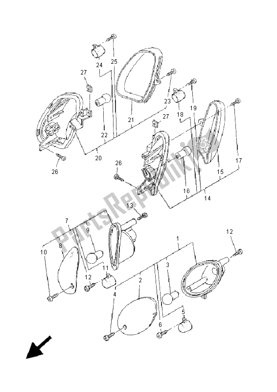 Alle onderdelen voor de Knipperlicht van de Yamaha YN 50R Neos 2006