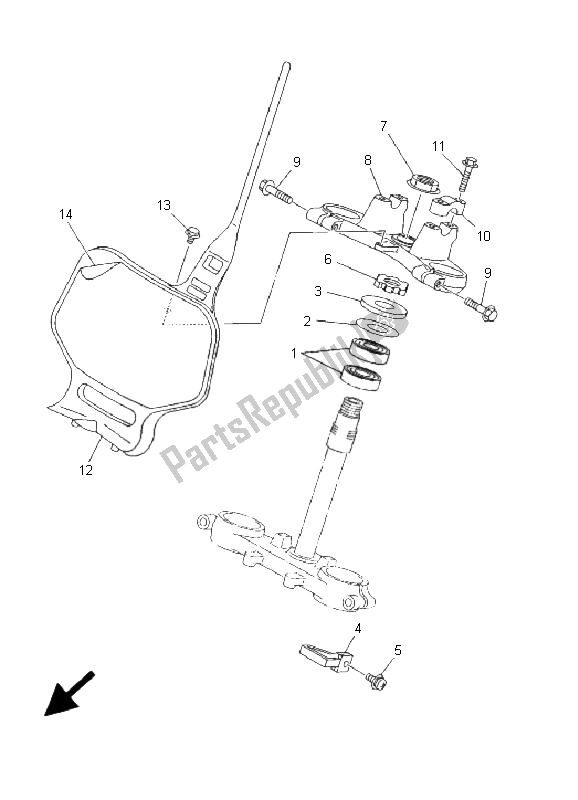 Todas las partes para Direccion de Yamaha YZ 80 SW LW 2001