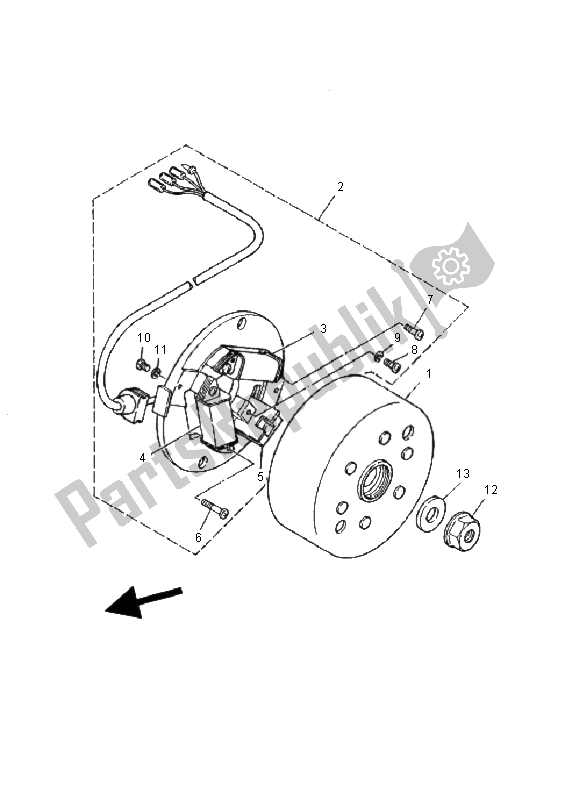 All parts for the Generator of the Yamaha YFS 200 Blaster 2001