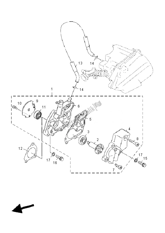 Tutte le parti per il Pompa Dell'acqua del Yamaha YN 50F 4T Neos 2010