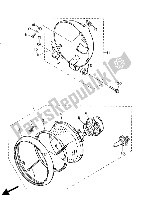 Wszystkie części do Reflektor Yamaha V MAX 12 1200 1992