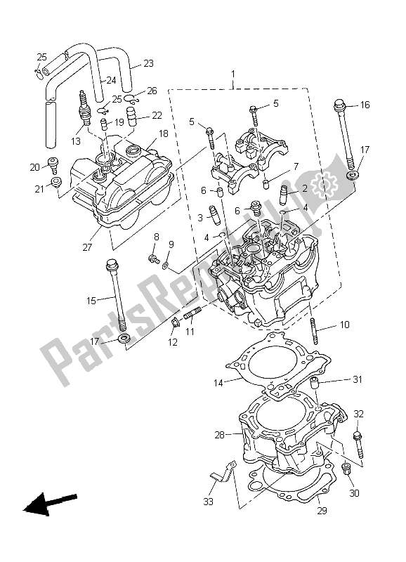 Tutte le parti per il Cilindro del Yamaha YZ 450F 2004