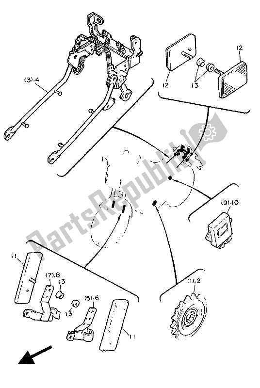 All parts for the Alternate (engine-chassis-electrical) (for At) of the Yamaha FZ 750 Genesis 1988