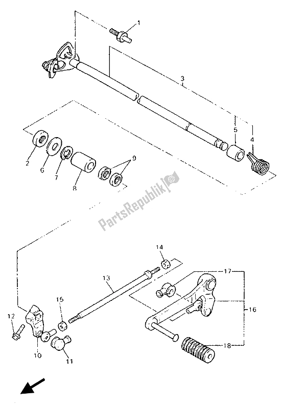 Toutes les pièces pour le Arbre De Changement du Yamaha GTS 1000 1993