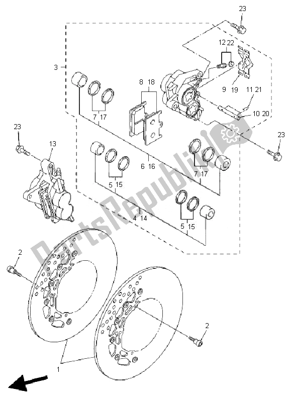 Wszystkie części do Zacisk Hamulca Przedniego Yamaha FZ1 N Fazer 1000 2010