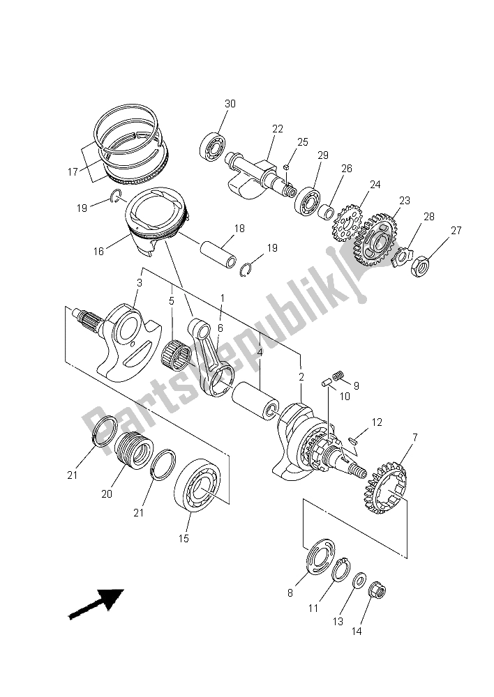 All parts for the Crankshaft & Piston of the Yamaha YXC 700E Viking VI EPS 2015