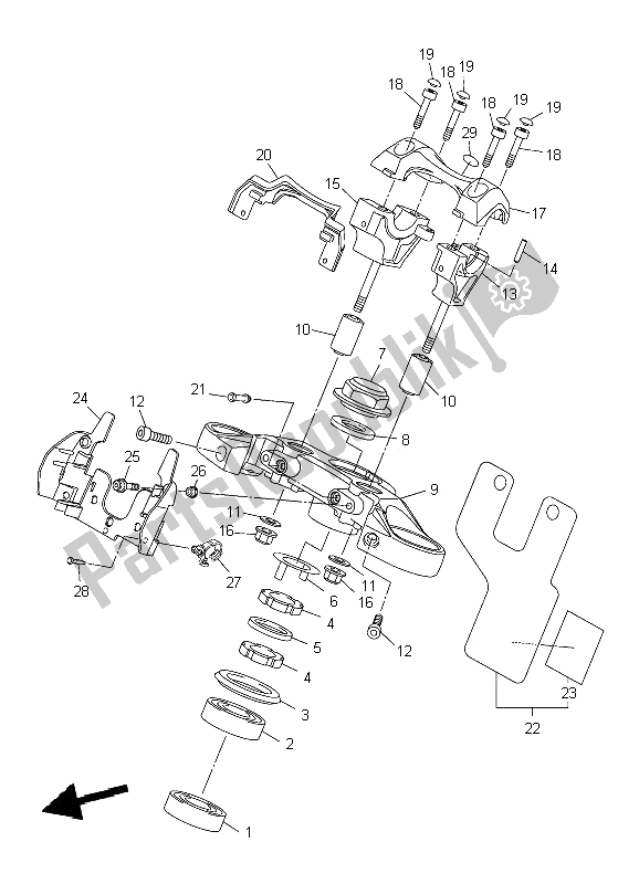 Tutte le parti per il Timone del Yamaha VMX 17 1700 2009