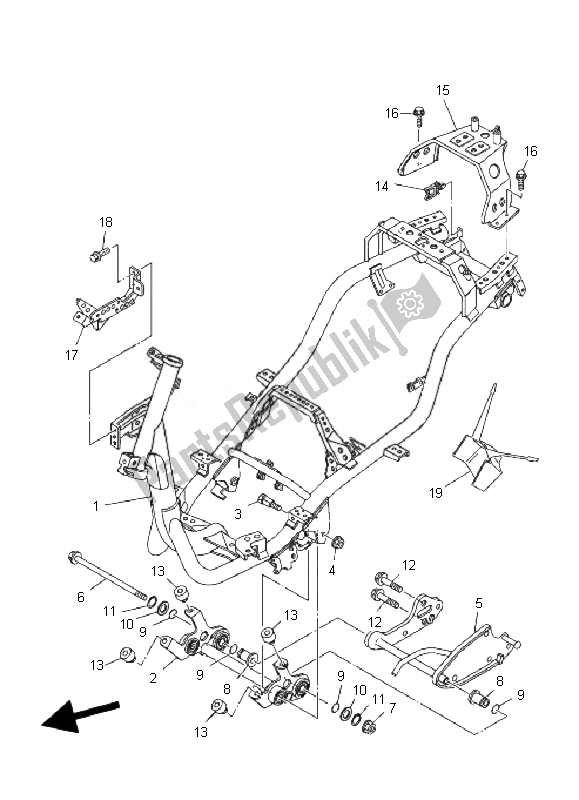All parts for the Frame of the Yamaha XC 125 Vity 2010
