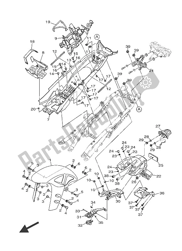 Todas las partes para Defensa de Yamaha MT 10 1000 2016