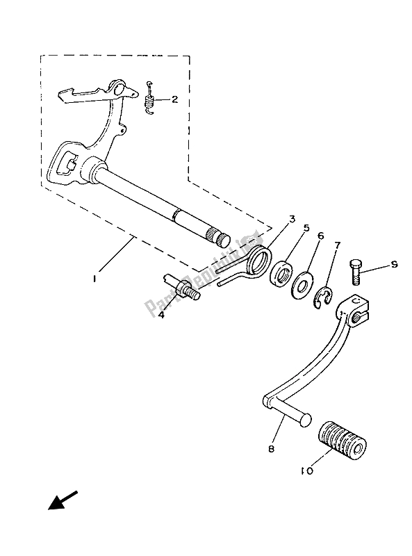 Todas las partes para Eje De Cambio de Yamaha PW 80 1986