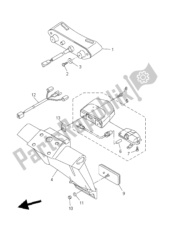 Toutes les pièces pour le Feu Arrière du Yamaha YZF R1 1000 2002