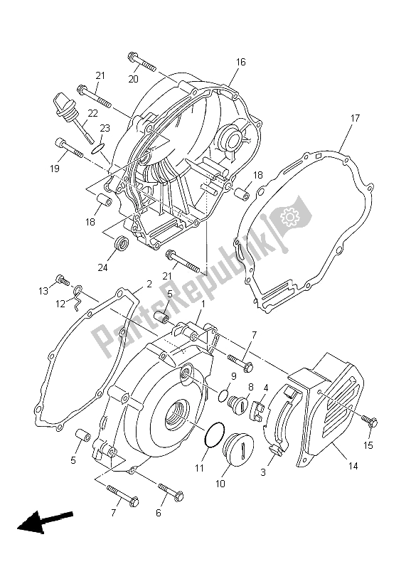 Tutte le parti per il Coperchio Del Carter 1 del Yamaha TT R 125 SW LW 2012