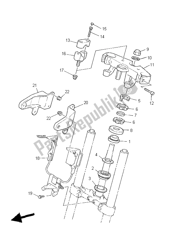 All parts for the Steering of the Yamaha XJR 1300 2004