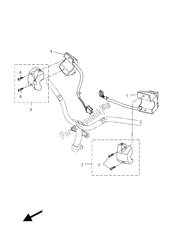 All parts for the Handle Switch & Lever of the Yamaha YQ 50L Aerox 50 TH Anniversary 2012