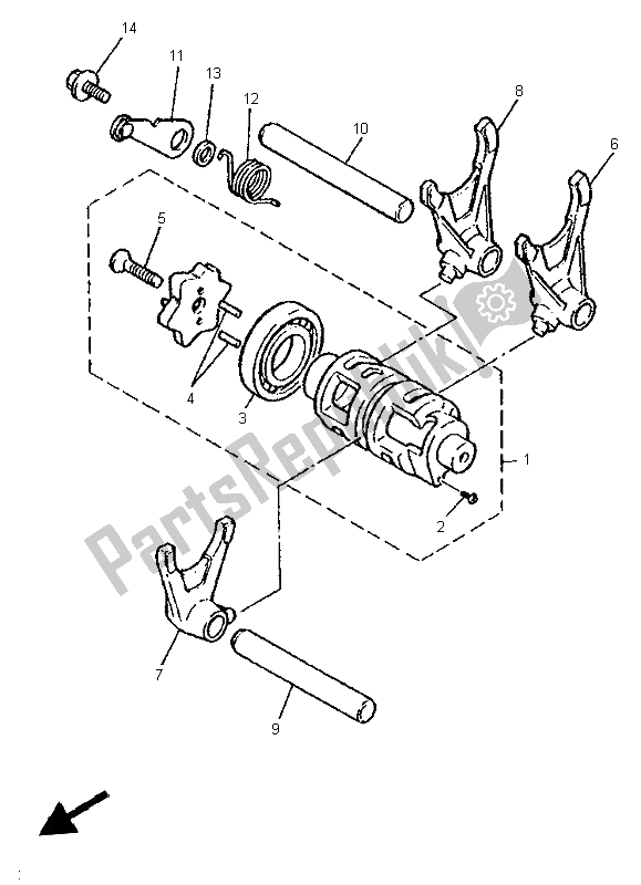 Todas las partes para Cambio De Leva Y Horquilla de Yamaha TT 600E 1997