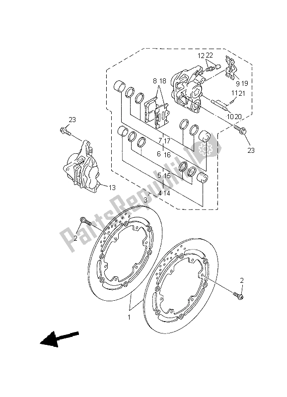 Todas las partes para Pinza De Freno Delantero de Yamaha XJR 1300 2009