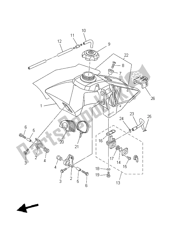 Tutte le parti per il Serbatoio Di Carburante del Yamaha YZ 85 SW LW 2006