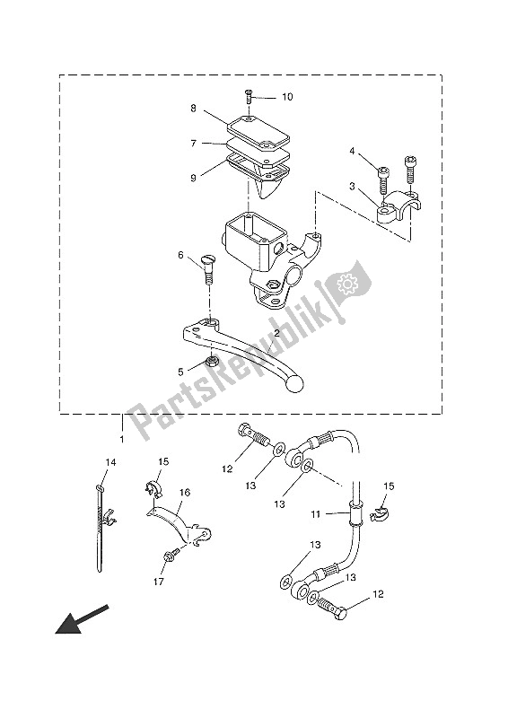 Tutte le parti per il Pompa Freno Posteriore del Yamaha NS 50 2016