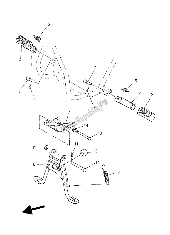 Todas las partes para Soporte Y Reposapiés de Yamaha PW 50 2004