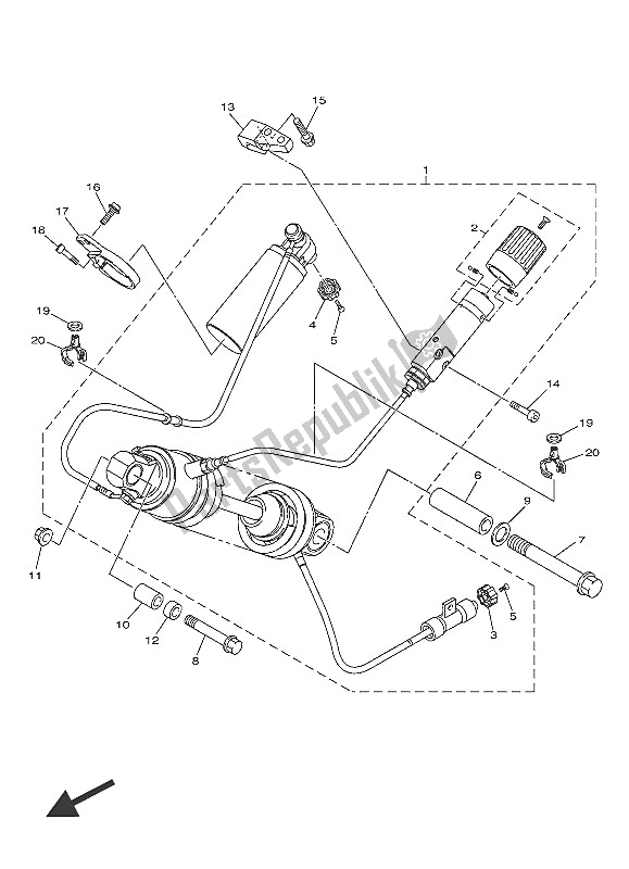 All parts for the Rear Suspension of the Yamaha VMX 17 1700 2016