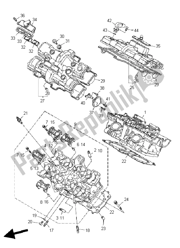 Tutte le parti per il Testata del Yamaha VMX 17 1700 2010