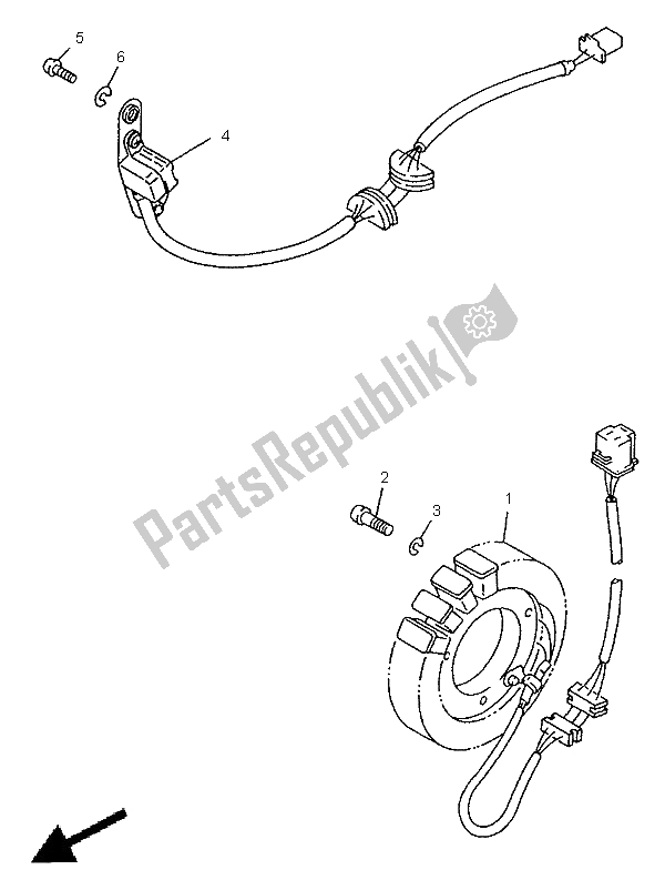 All parts for the Generator of the Yamaha XVS 650 Dragstar 1998