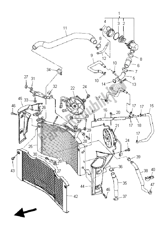 Alle onderdelen voor de Radiator Slang van de Yamaha FZ1 N Fazer 1000 2007